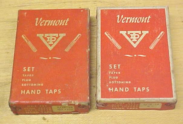 Vermont Taps Boxed Tap Set 5/16-18 Nice Vintage Set!