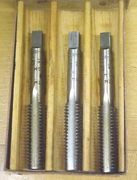 Vermont Taps Boxed Tap Set 7/16-14 Nice Vintage Set!