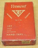Vermont Taps Boxed Tap Set 7/16-14 Nice Vintage Set!