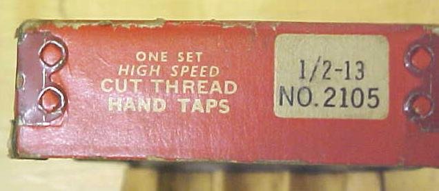 Vermont Taps Boxed Tap Set 1/2-13 Nice Vintage Set!