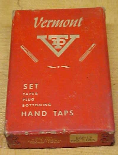 Vermont Taps Boxed Tap Set 1/2-13 Nice Vintage Set!