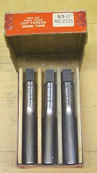 Vermont Taps Boxed Tap Set 5/8-11 Nice Vintage Set!