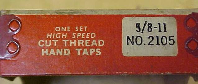 Vermont Taps Boxed Tap Set 5/8-11 Nice Vintage Set!