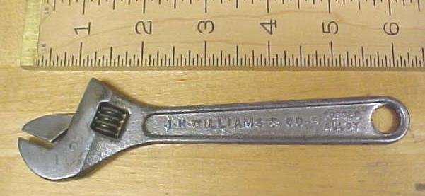 J.H. Williams 6 inch Adjustable Wrench Vintage