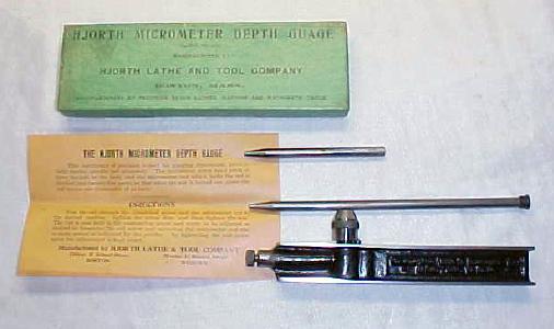 Hjorth Micrometer Depth Gauge in Box Rare!