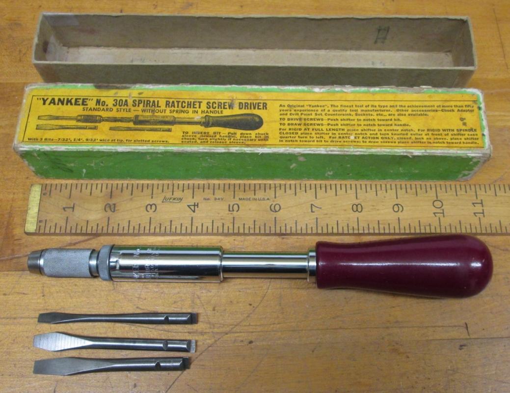 North Brothers Yankee Ratchet Screwdriver No. 30A w/Box