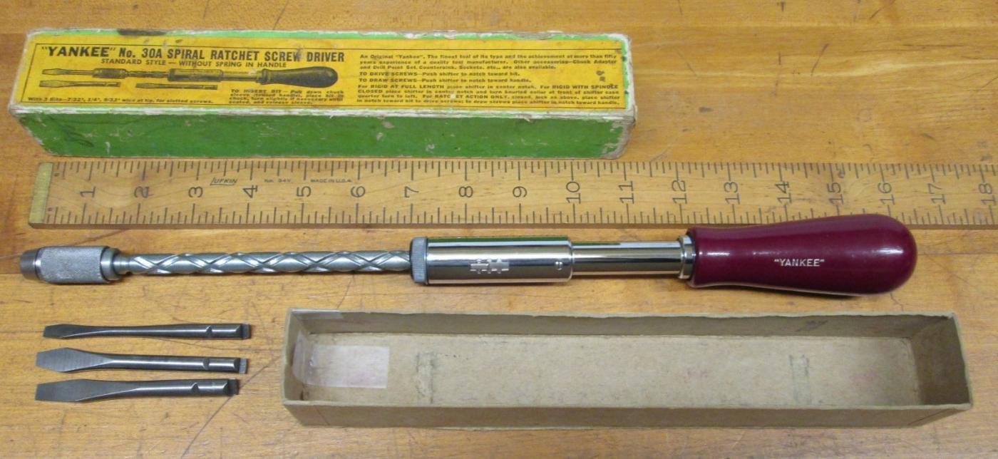 North Brothers Yankee Ratchet Screwdriver No. 30A w/Box
