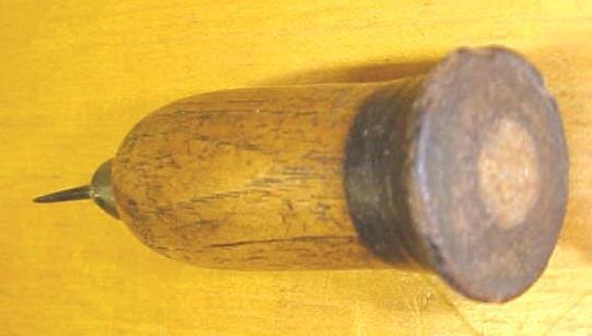 Antique Scratch Awl Handle Leather Cap End