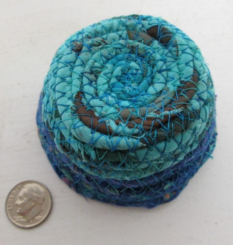 Bowl Woven Fabric Hand Made Beaded