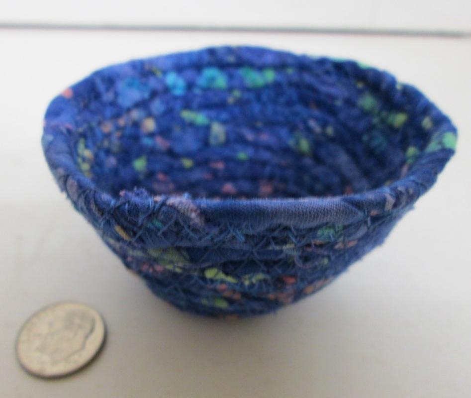 Bowl Woven Fabric Hand Made Beaded