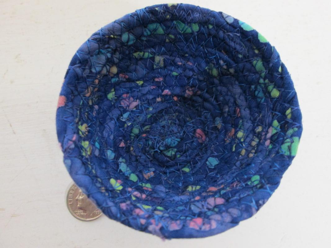 Bowl Woven Fabric Hand Made Beaded