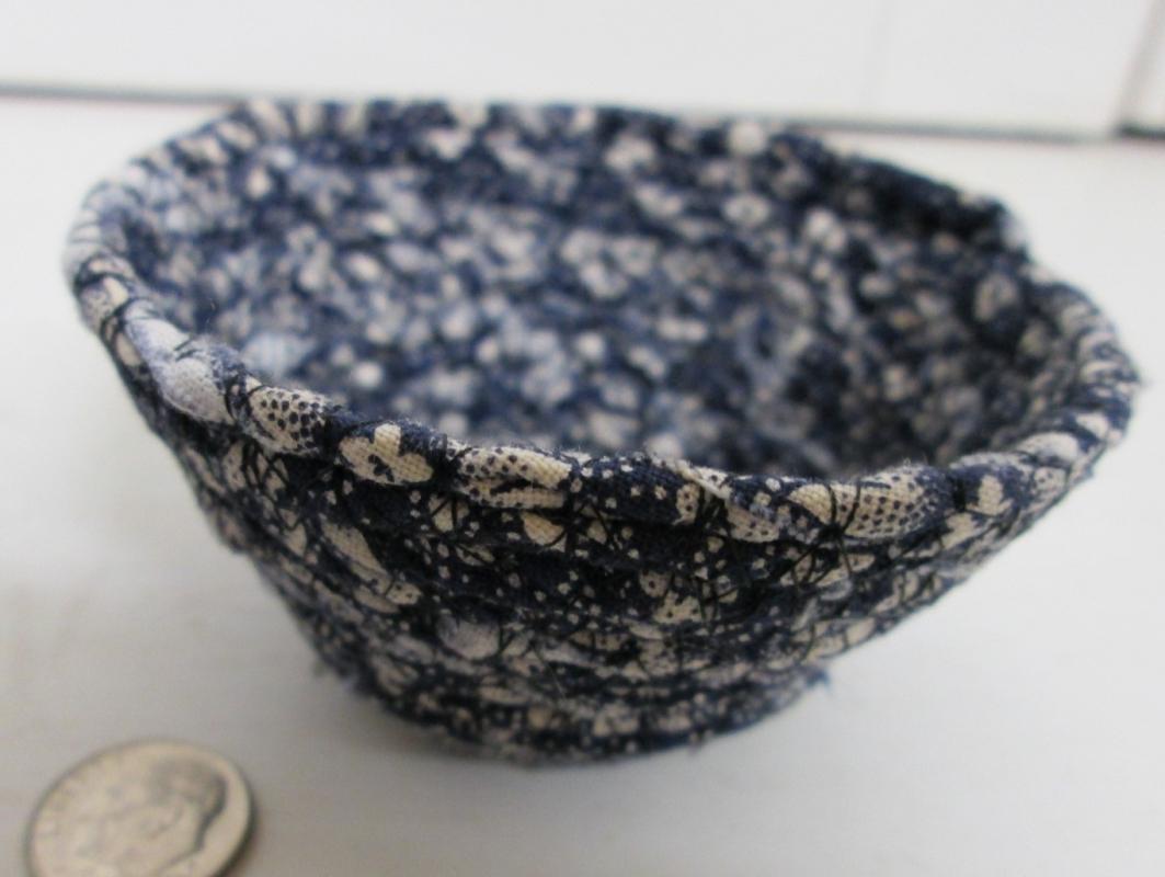 Bowl Woven Fabric Hand Made Beaded
