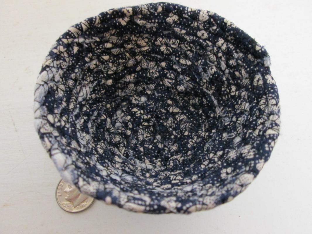 Bowl Woven Fabric Hand Made Beaded
