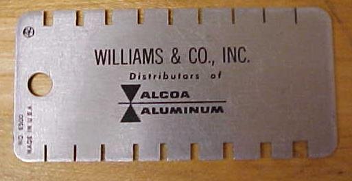 Williams & Co. Alcoa Sheet Thickness Gauge & Case