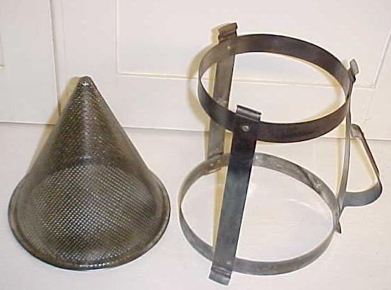 Antique Sieve Strainer Kitchen Canning w/ Holder Stand 9 inch