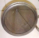 Antique Sieve Strainer Kitchen Canning w/ Holder Stand 9 inch
