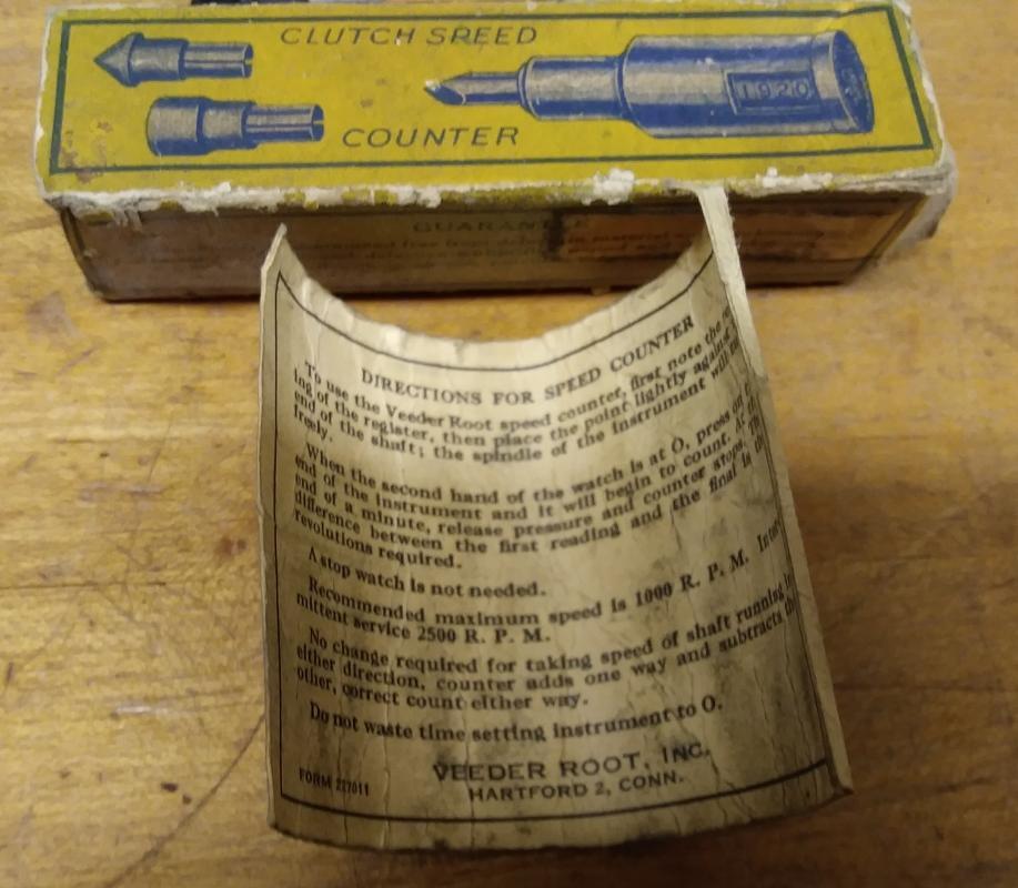 Veeder Digital Speed Indicator Pat. 1907