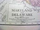 Antique Map Maryland Delaware 1916 Nice Details & Colors