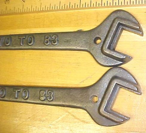 Antique Double Ended Wrench 70 to 83 3 Different Sizes