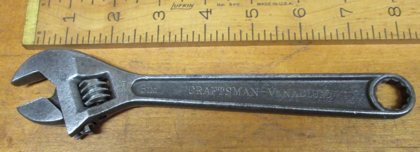 Craftsman Adjustable Wrench 8 inch VANADIUM