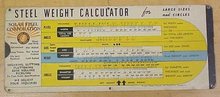 Steel Weight Calculator Solar Steel Corp. 1947