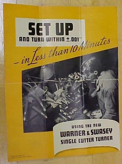 Warner & Swasey Single Cutter Turner Pamphlet