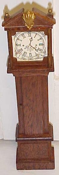 Dollhouse Grandfather Clock Wood Ornate Vintage