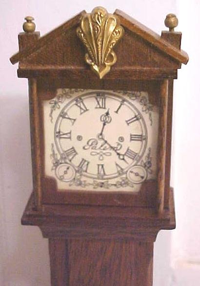 Dollhouse Grandfather Clock Wood Ornate Vintage