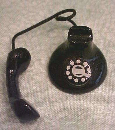 Dollhouse Telephone & Directory 1940-60's Black Dial