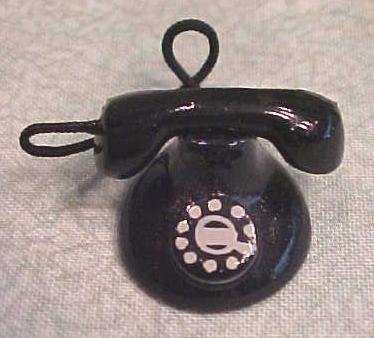 Dollhouse Telephone & Directory 1940-60's Black Dial