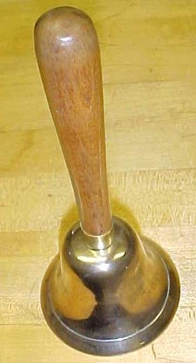 Brass Bell Wood Handle Service Counter
