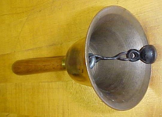 Brass Bell Wood Handle Service Counter