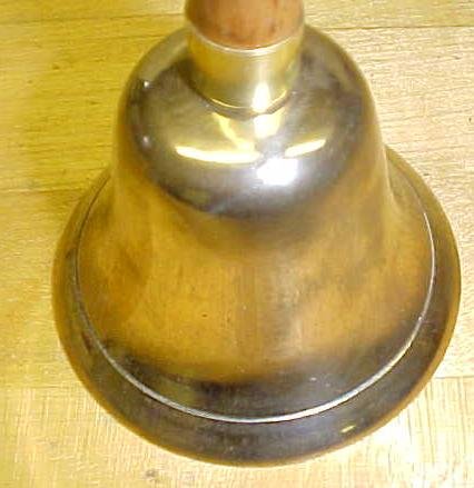 Brass Bell Wood Handle Service Counter