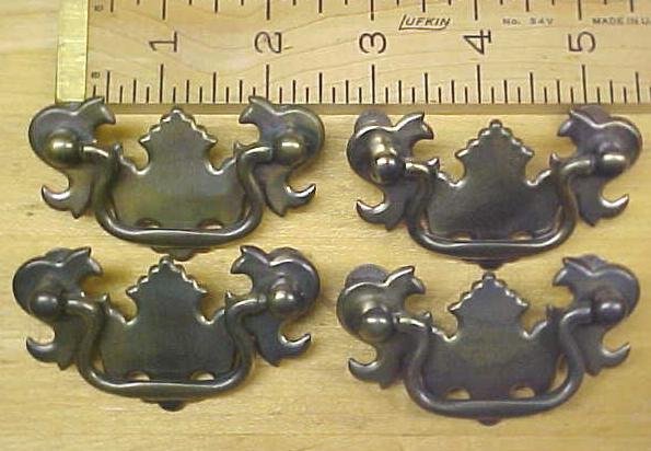 Antique Drawer Pulls Hardware Brass 4 Pulls