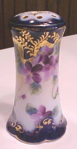 Salt & Pepper Rosenthal + Hat Pin Holder Violets German