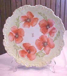 Alice Wagner Porcelain Plate Floral Hand Painted 9 inch