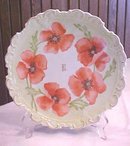 Alice Wagner Porcelain Plate Floral Hand Painted 9 inch