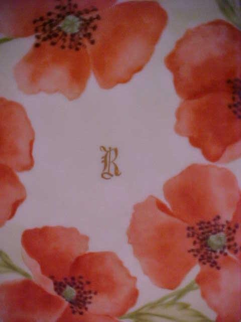 Alice Wagner Porcelain Plate Floral Hand Painted 9 inch