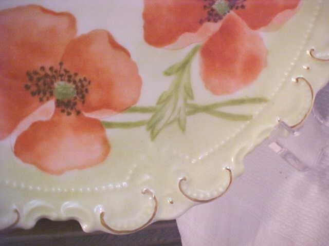 Alice Wagner Porcelain Plate Floral Hand Painted 9 inch