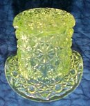 LG Wright Vaseline Toothpick Holder Daisy Button