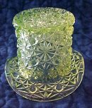 LG Wright Vaseline Toothpick Holder Daisy Button