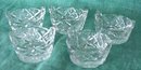 Cut Crystal Salts (6) Basket Shape Design