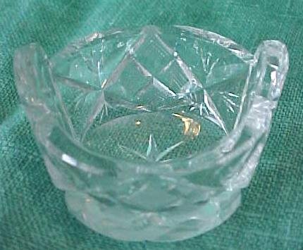 Cut Crystal Salts (6) Basket Shape Design