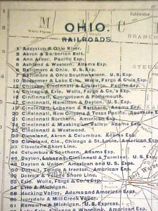 Antique Map Ohio Railway & County Platt Map 1909 Large Foldout