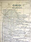 Antique Map Ohio Railway & County Platt Map 1909 Large Foldout