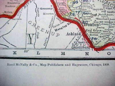 Antique Map Ohio Railway & County Platt Map 1909 Large Foldout
