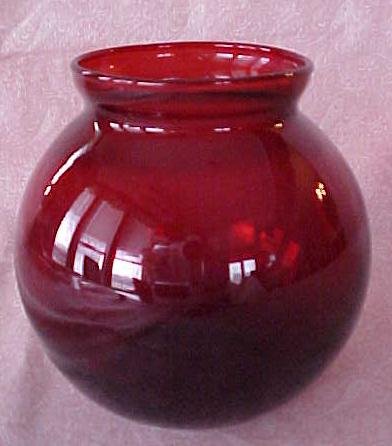 Ruby Red Rose Flower Bowl Globe Shape