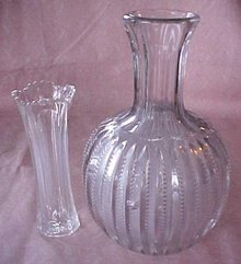 Pressed Glass Water Bottle & Vase