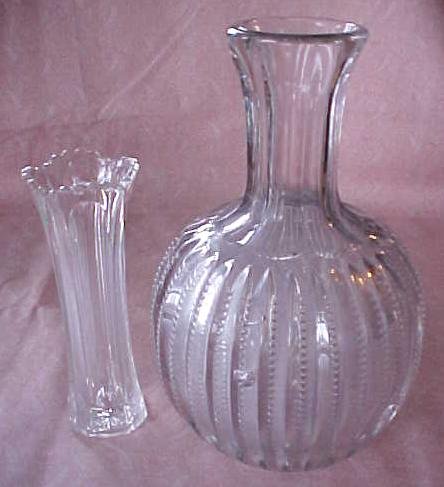Pressed Glass Water Bottle & Vase