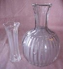 Pressed Glass Water Bottle & Vase